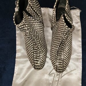 Giuseppe Zanotti Black and White Ankle Boots